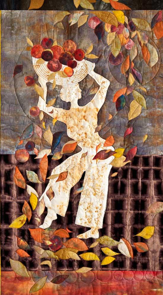Katherine K. Allen, Autumn Apples, 2001 Acrylic pigments on cotton, Collection of the artist.
