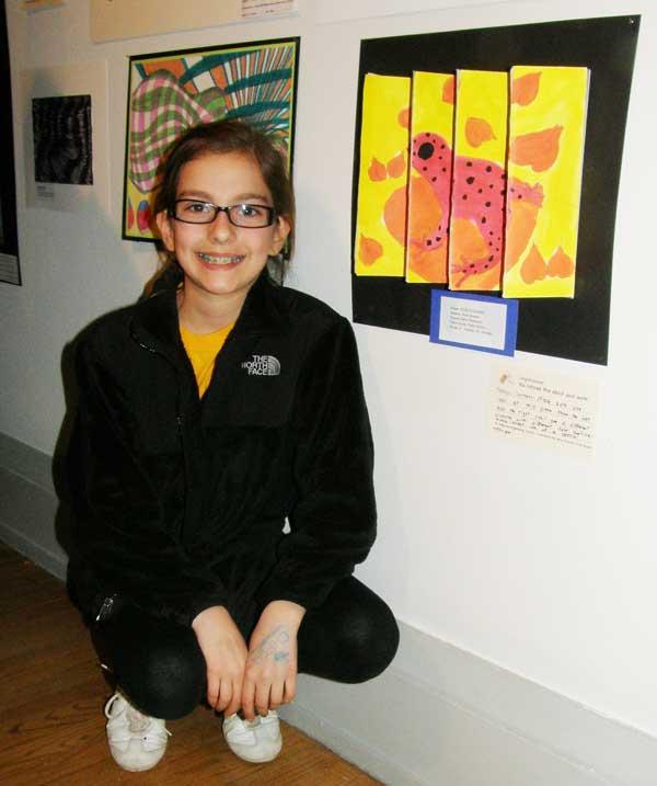 Pictured with her artwork is Jocelyn Somers of Easton, a fifth grader at Chapel District Elementary School in Cordova, MD.