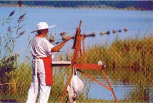  Bobbie Seger Painting Plein Air at Wade's Point