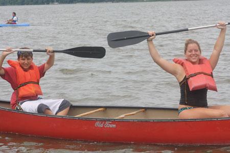 Canoeing is just one of the outdoors activities the children and teens enjoy at Camp New Dawn every summer. 
