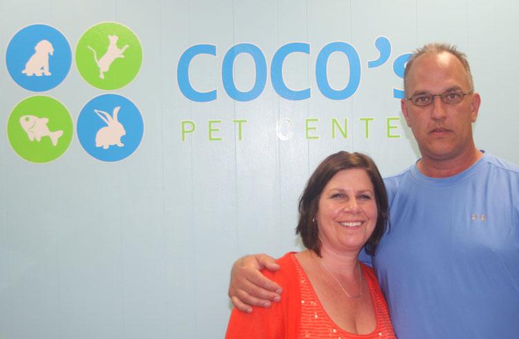 Heide Hood and Bryan Davis at Chestertown's newest business, Coco's Pet Center at 335 High St. We welcome them!