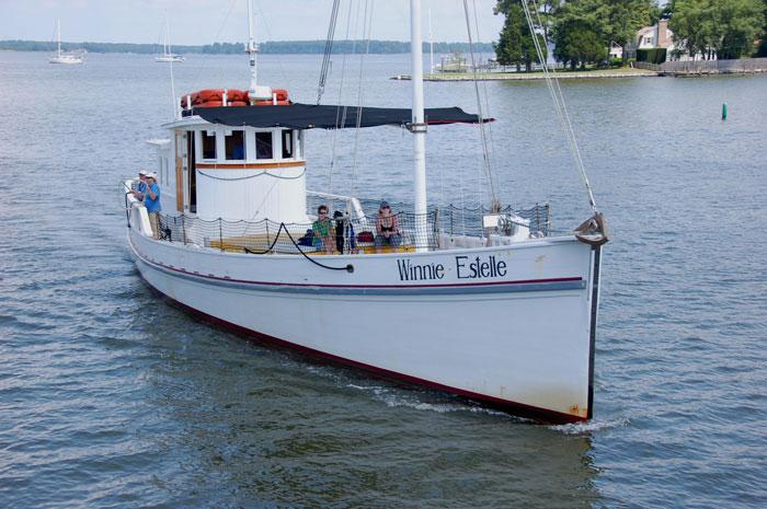 Beginning at 9:30 a.m. on Saturday, July 26, the Chesapeake Bay Maritime Museum in St. Michaels, MD is offering a chance to watch sailing log canoe races while cruising along the Miles River aboard its 1920 buy boat, Winnie Estelle. Space is limited on the two-hour cruise, with advanced registration needed. Call 410-745-4941 to make reservations. 