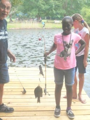 Little Sister Catches Fish