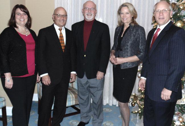 Pictured are (from left to right) Jennifer S. Dyott, MSN, CRNP, Comprehensive Breast Center; Charles T. Capute, Esq., Chairman, Board of Trustees, UM Memorial Hospital Foundation; Duane Hilghman, Bonnie Hilghman Cancer Fund advisor; Roberta J. Lilly, MD, MPH, FACS, Medical Director, Comprehensive Breast Center; and Ken Kozel, President and CEO, UM Shore Regional Health.