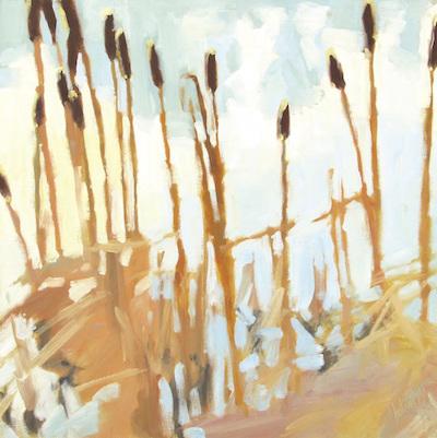 "Bright Reeds and Blue" is among the plein-air oil paintings by Cockeysville artist Julia Sutliff on view through September at Adkins Arboretum. There will be a reception to meet the artist on Sat., Aug. 13.