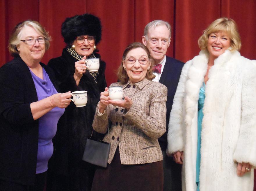 From left, Susan Patterson, Lynn Sanchez, Maggie Garey, Brian McGunigle and Anna Dietz in a scene from TAP's The Cemetery Club. Photo Courtesy: Cid Collins Walker 